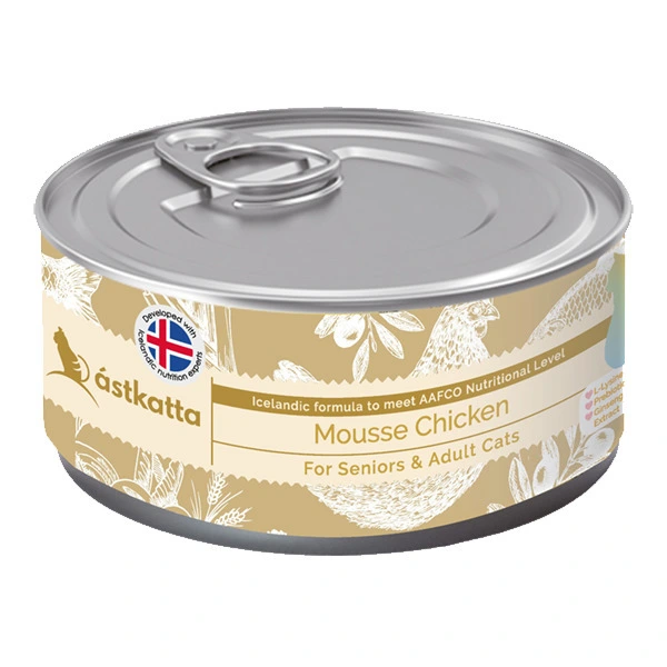 Astkatta 【老年貓無膠配方】無添加 雞肉慕絲罐 80g