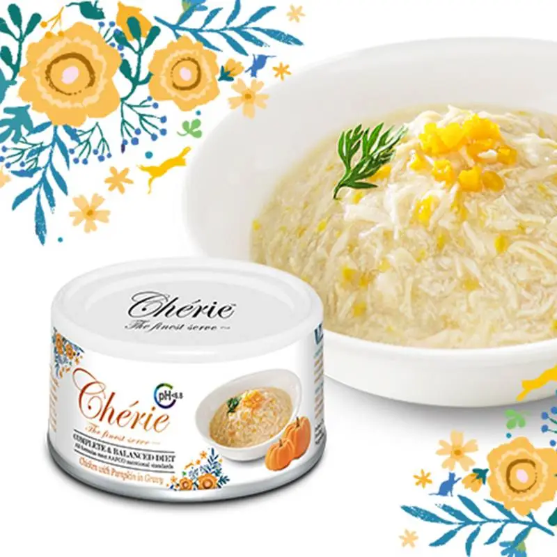 Cherie法麗 天然雞肉佐南瓜貓主食罐(健康泌尿)80g