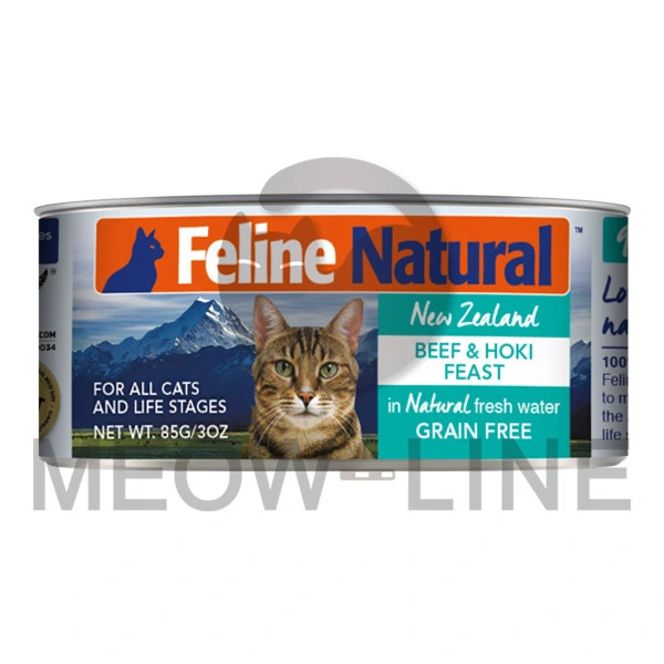 K9 Natural F9 Beef + Hoki Feast 牛肉藍尖尾鱈魚盛宴貓罐頭(湖水綠) 170g