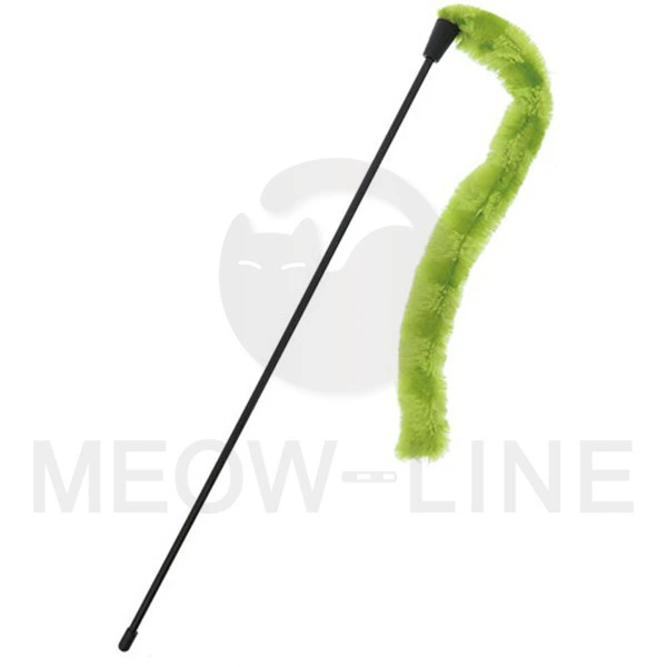 Petio BLACK TACT 綠色毛絨尾巴鈴鈴逗貓棒