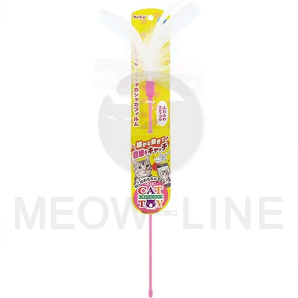 Petio 白色羽毛亮片逗貓棒