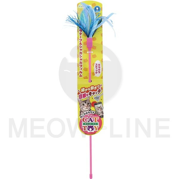 Petio 藍色閃亮絲帶逗貓棒