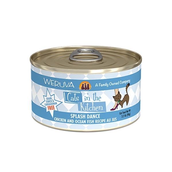 Weruva 廚房系列 走地雞、海洋魚、美味肉汁(淺藍罐) 90g