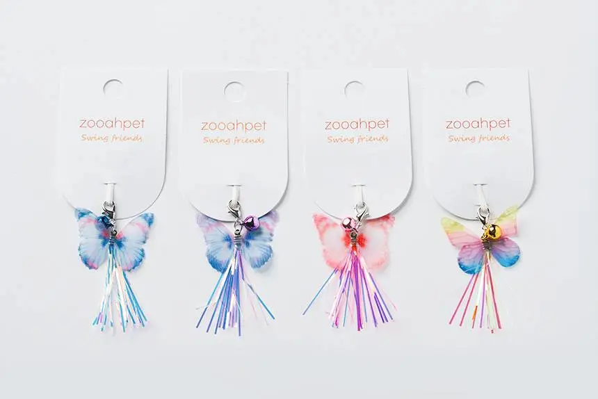 Zooahpet 韓國製- 迷你蝴蝶逗貓捧替換頭 (隨機色)