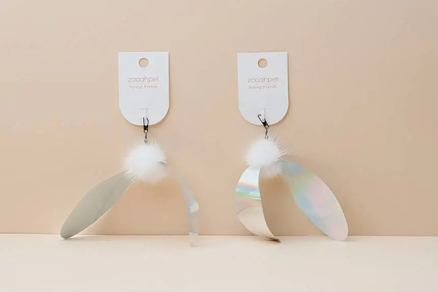 Zooahpet 韓國製- 羽毛閃片逗貓捧替換頭 (隨機色)