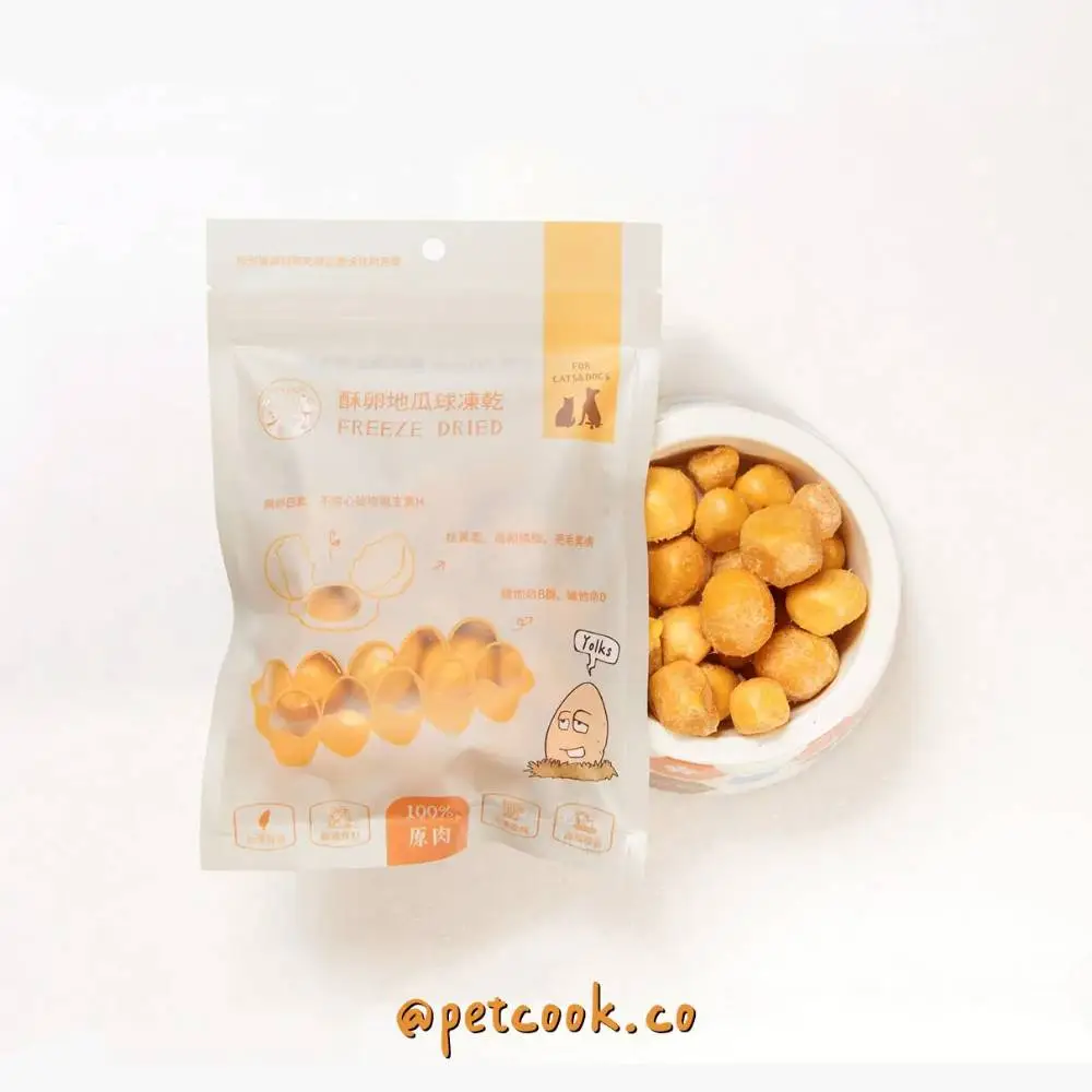 派庫廚房 酥卵地瓜球(原粒蛋黃)凍乾 100g