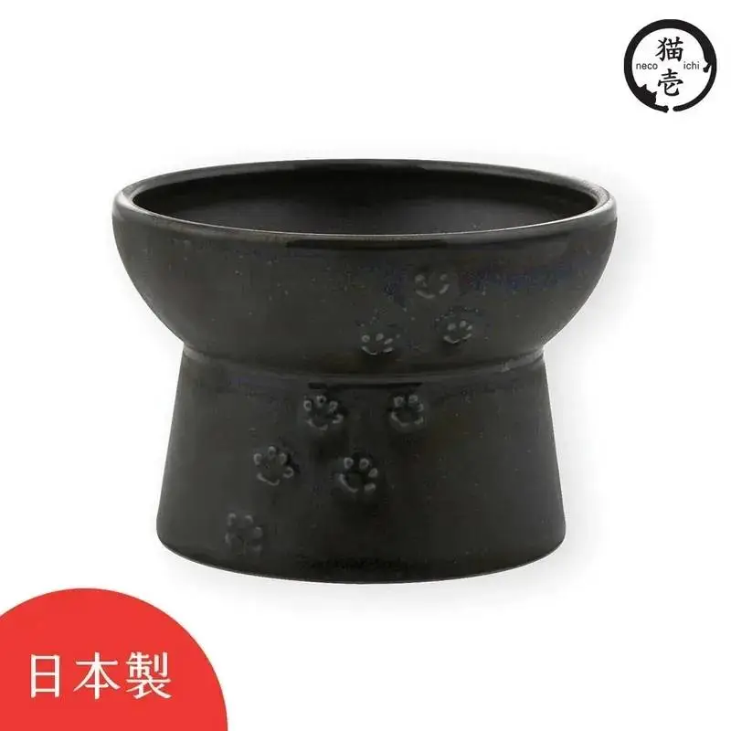 貓壹Necoichi 快樂時光 墨色 美濃燒食碗 (日本製)