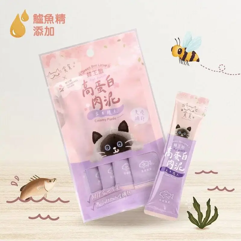 貪貪 蜂王胎高蛋白肉泥 13gx4 (金目鱸魚)