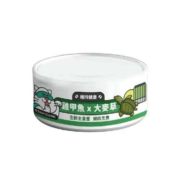 陪心寵糧 Super小白主食罐 - 雞甲魚+大麥草口味 - 80g