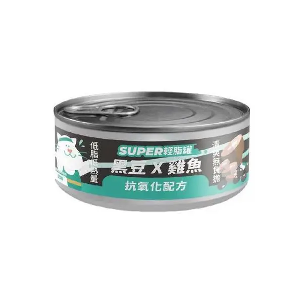 陪心寵糧 「貓」Super小黑輕脂罐 - 雞魚X黑豆 80g
