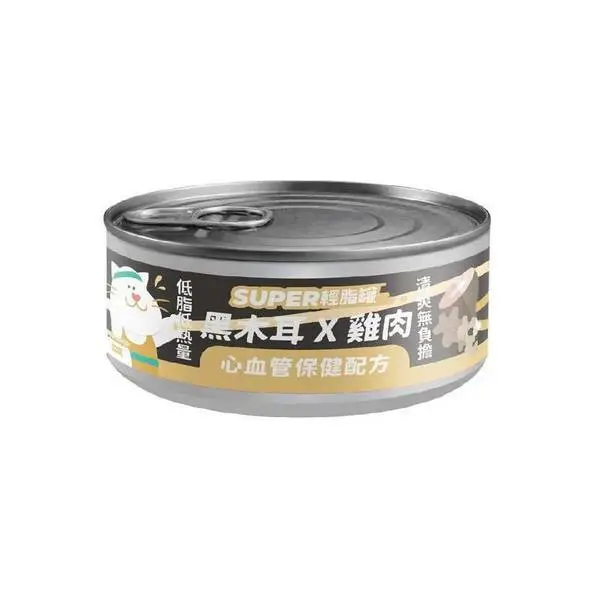 陪心寵糧 「貓」Super小黑輕脂罐 - 雞肉X黑木耳  80g