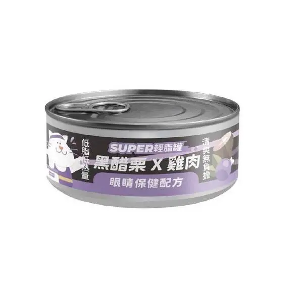 陪心寵糧 「貓」Super小黑輕脂罐 - 雞肉X黑醋栗 80g