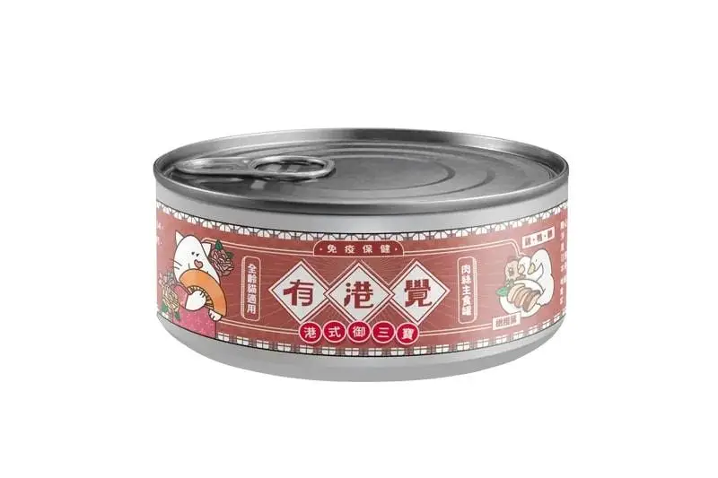 陪心寵糧 有港覺肉絲主食罐 - 港式御三寶80g