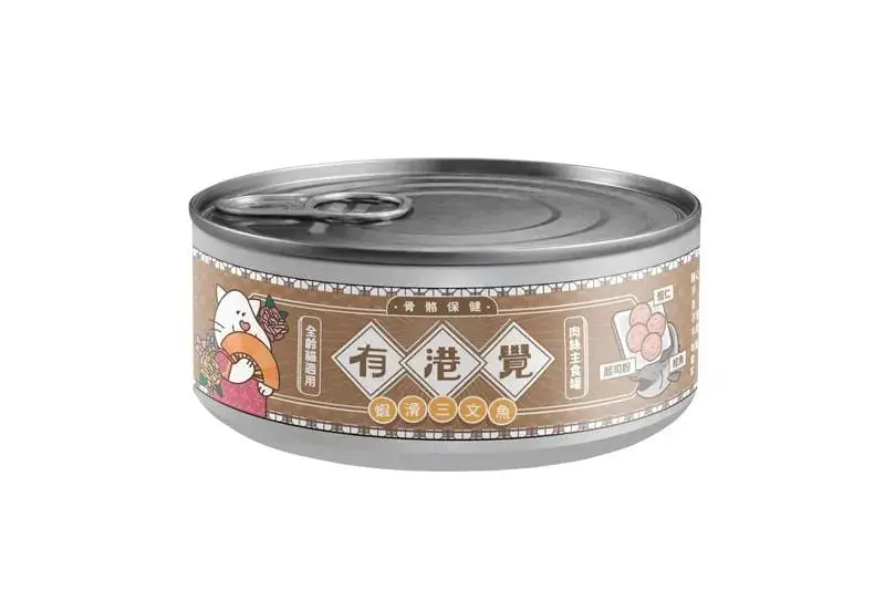陪心寵糧 有港覺肉絲主食罐 - 蝦滑三文魚80g
